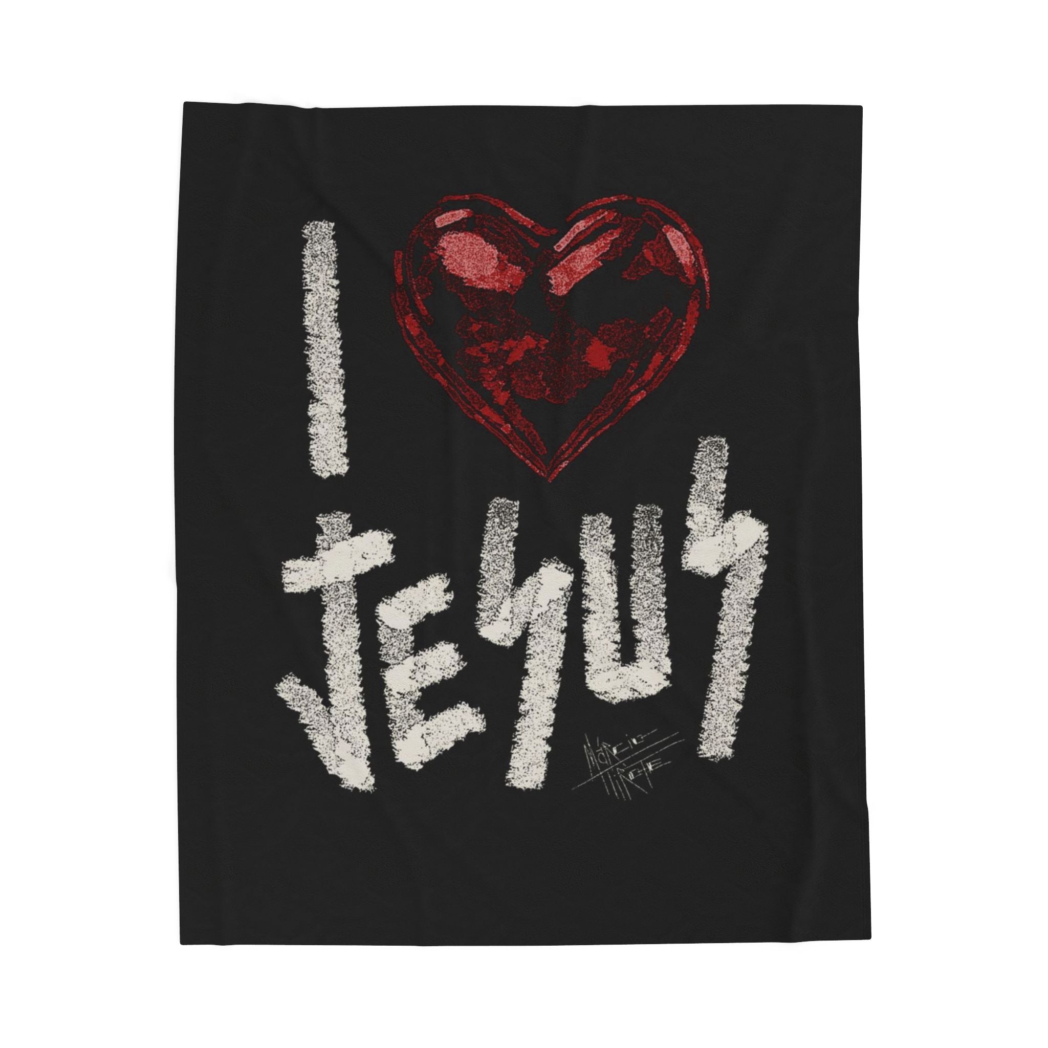 I Love Jesus Velveteen Plush Blanket